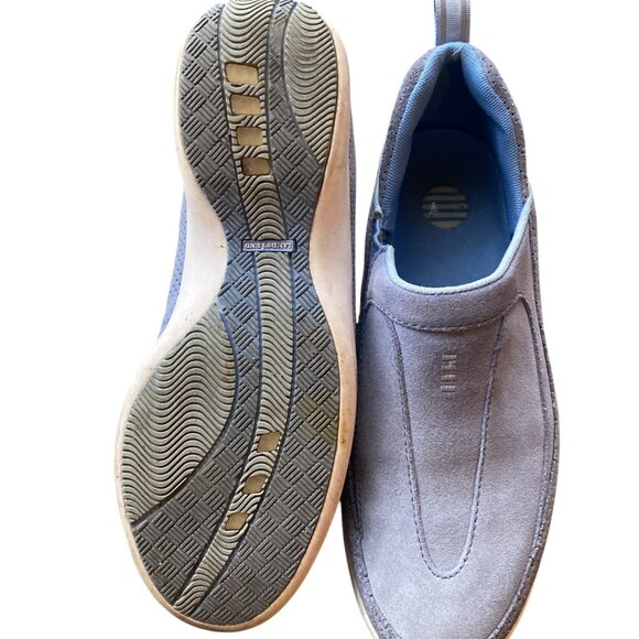 Lands' End Blue Suede Slip-On Loafers/Moc Comfort Shoes Size 7.5 D - Picture 4 of 4